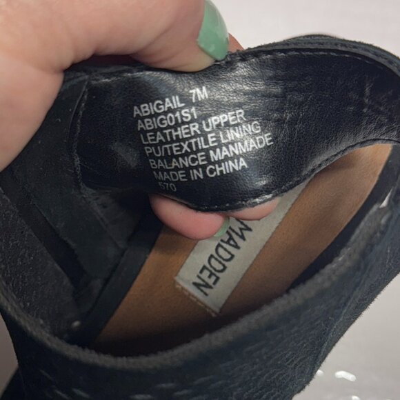 Steve Madden Abigail Open Toe Block Heel Sandal Size 7M Black and Brown - Picture 7 of 7